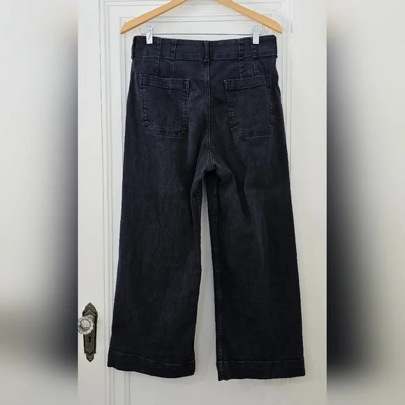 Maeve Antropologie The Colette High Rise Pant In Faded Black Denim Size 31, Euc - Picture 3 of 3